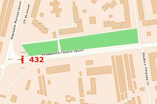 Схема розміщення площини  просп. Академіка Глушка, 29-А / просп. Маршала Жукова (призма)
