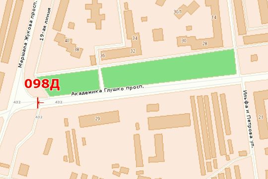 Схема розміщення площини  просп. Академіка Глушко, 29-А / просп. Маршала Жукова