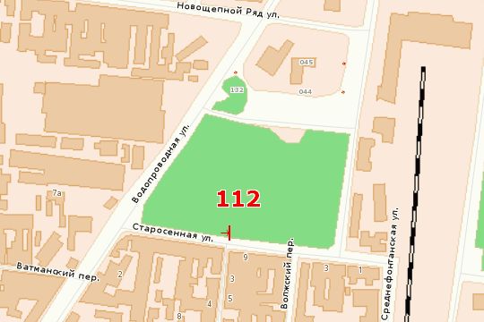 Схема розміщення площини  Старосінна площа - провулок Вознесенський, 2 (навпроти)