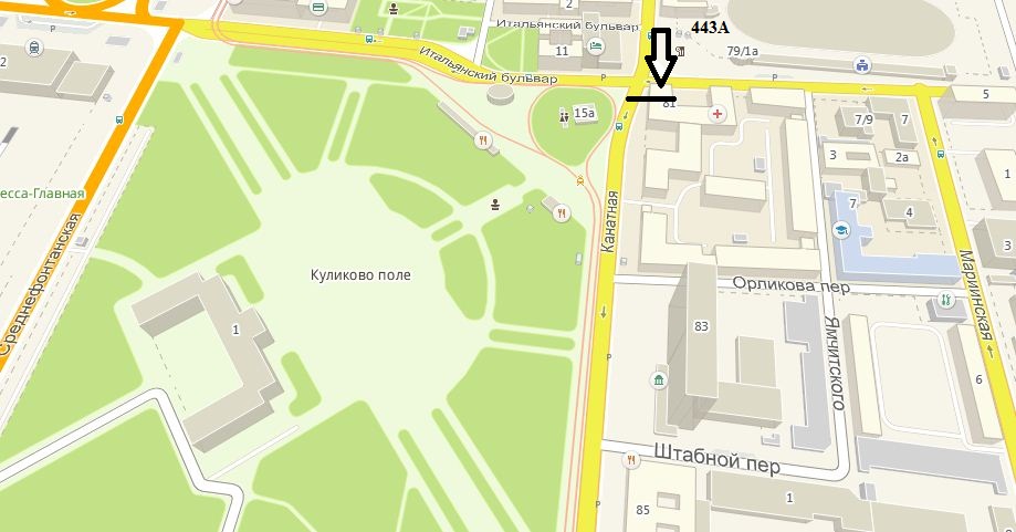 Схема розміщення площини  вул. Канатна, 81 (Призма)
